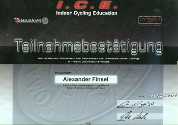 Urkunde Indoor-Cycling CYTECH